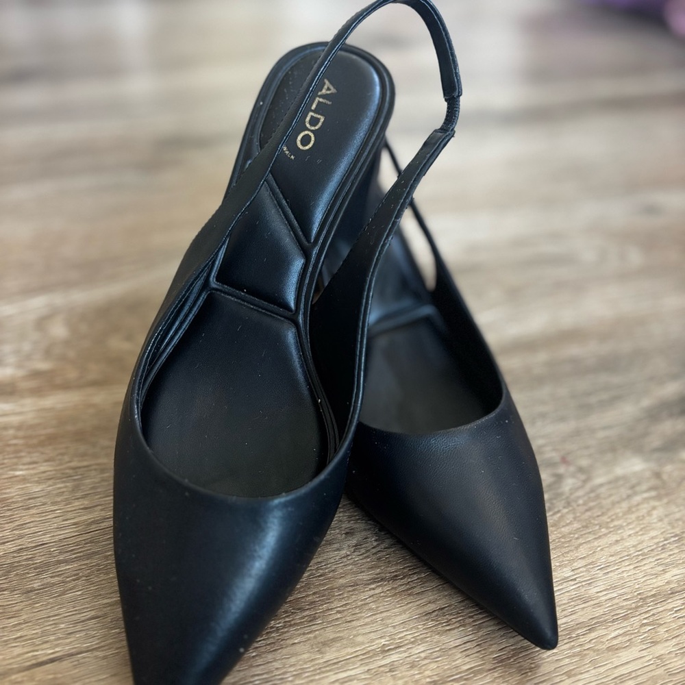Aldo Elegant Black Slingback Heels